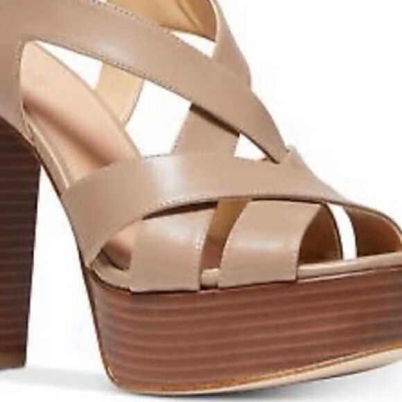 MICHAEL Michael Kors Audrina Platform Sandals in the Size 9.5M in Sahara Color - Picture 8 of 9